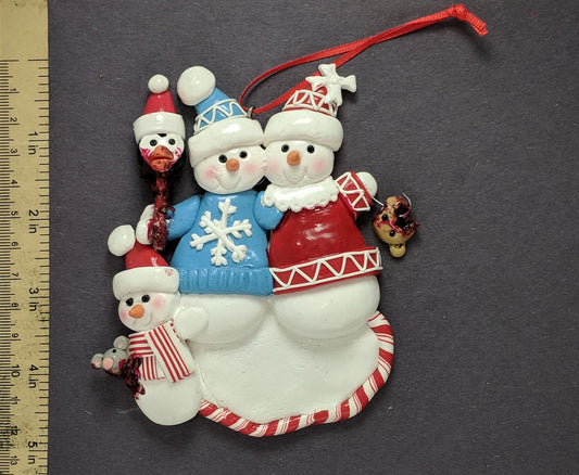 Snowman Family With Head Collection Christmas Ornament