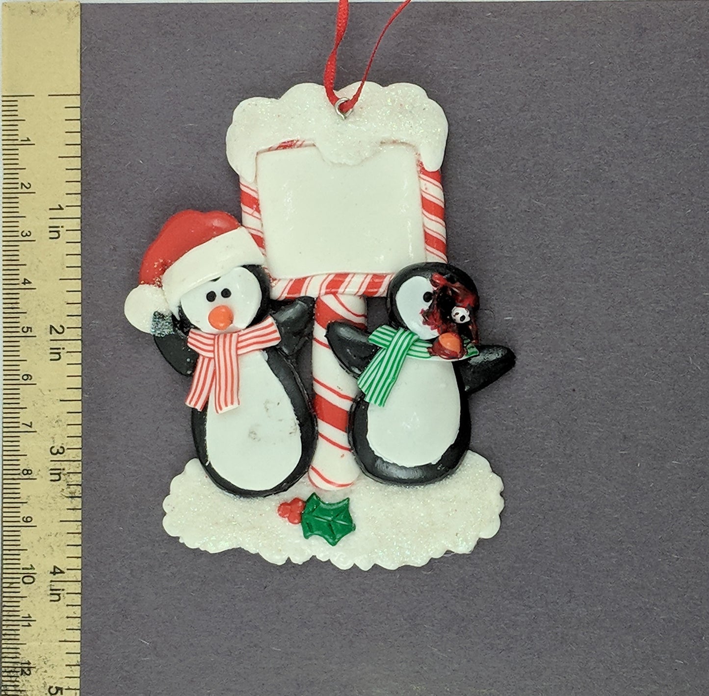 "It's a Sign" Penguin Couple Christmas Ornament