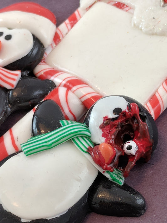 "It's a Sign" Penguin Couple Christmas Ornament