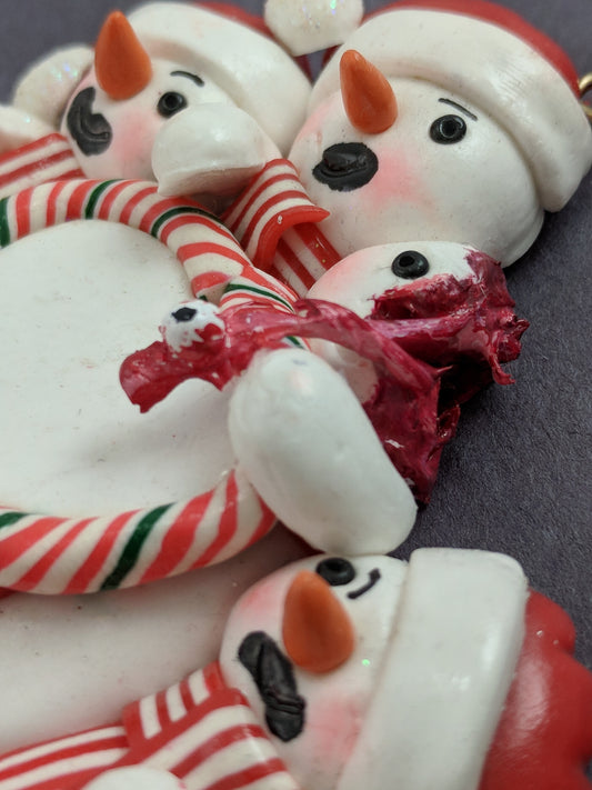 "Droopy Eye" Snowmen Family Christmas Ornament