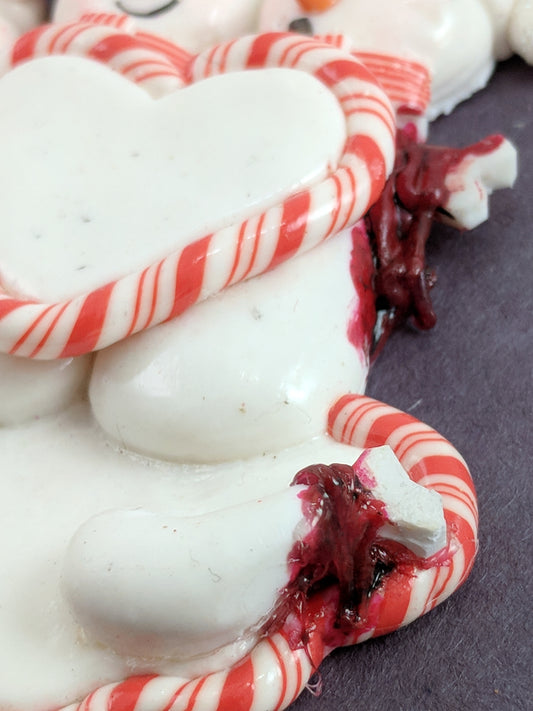 Snowman With Amputated Arm Christmas Ornament