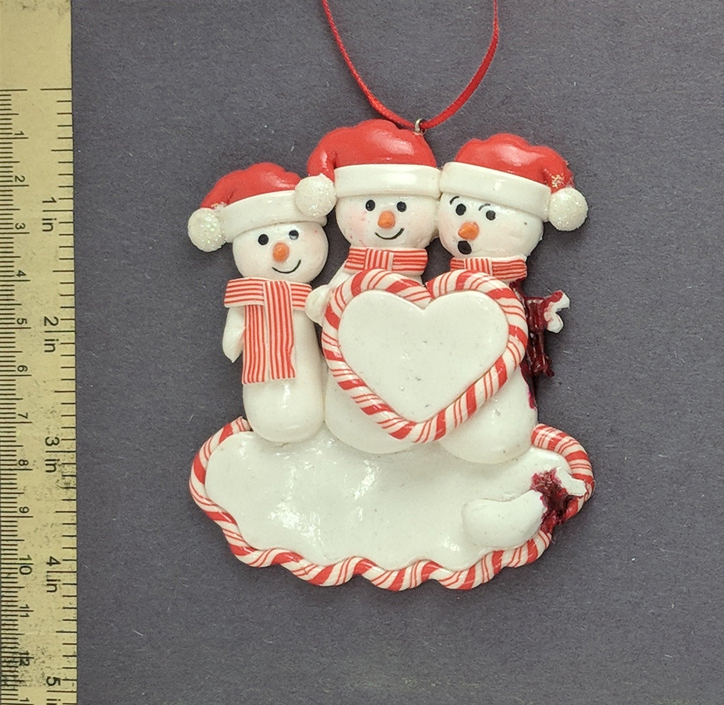 Snowman With Amputated Arm Christmas Ornament