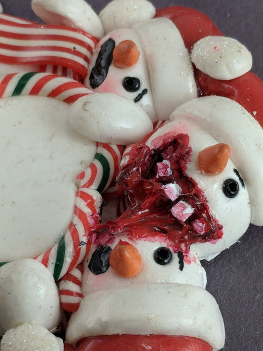 Face Chomper Snowman Zombie Christmas Ornament