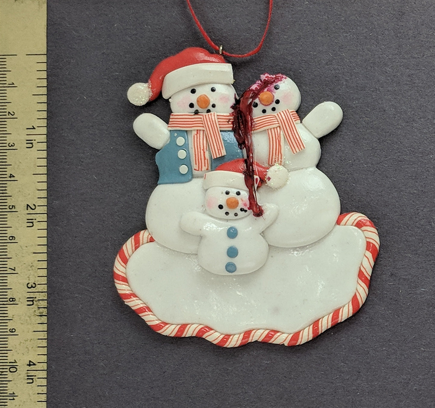 Snowman Trio With One Dead Zombie Christmas Ornament