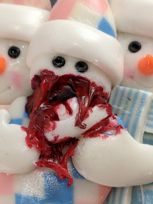 Snowman Couple With Zombie Baby Christmas Ornament