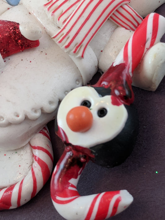 Penguin Head On A Cane Christmas Ornament