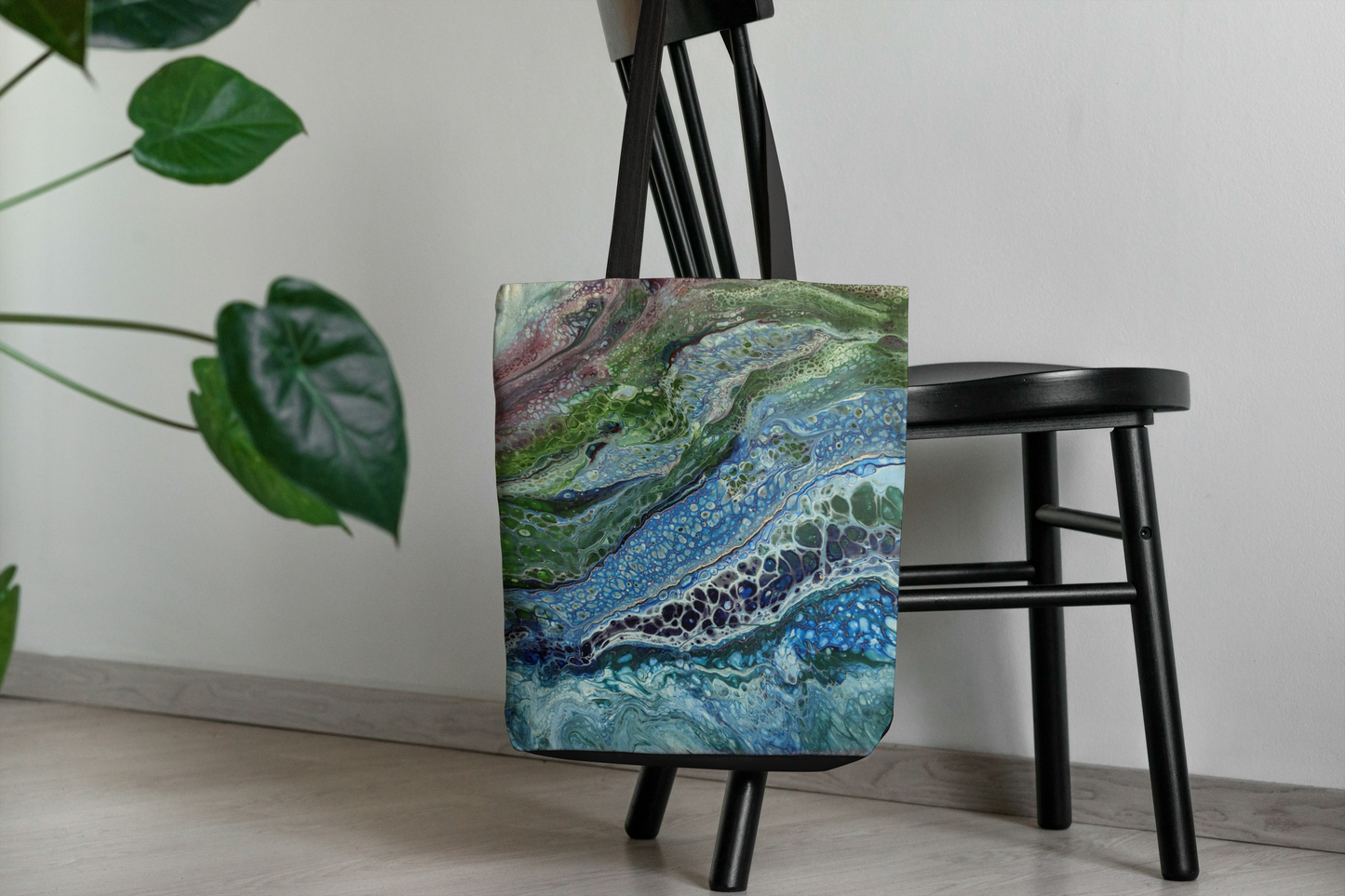 "Splash" Tote Bag, All-Over-Print on demand accessory featuring original artwork by Novastar Nelson.