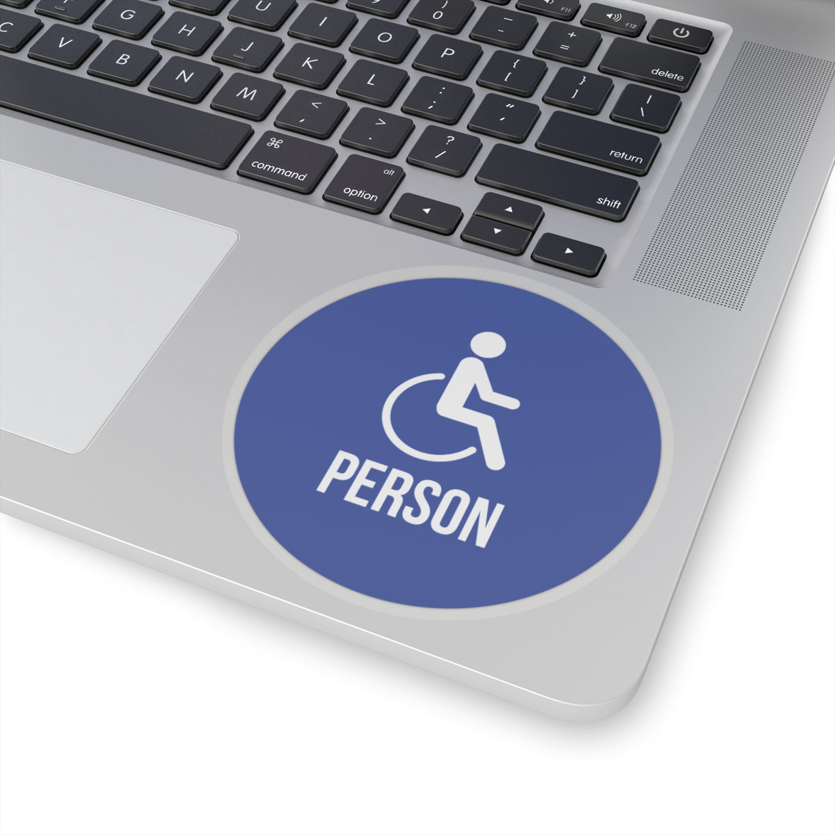 Wheelchair Person Blue Circle Sticker