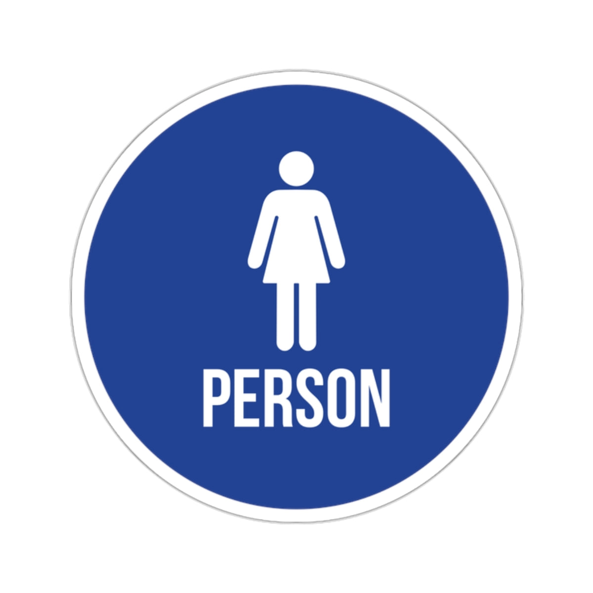 Skirt Person Blue Circle Sticker