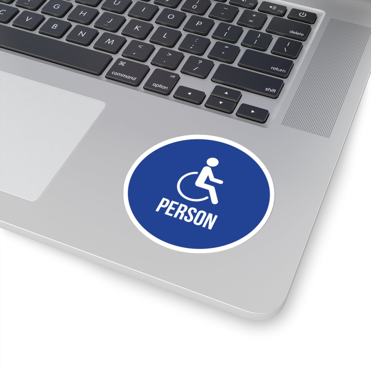 Wheelchair Person Blue Circle Sticker