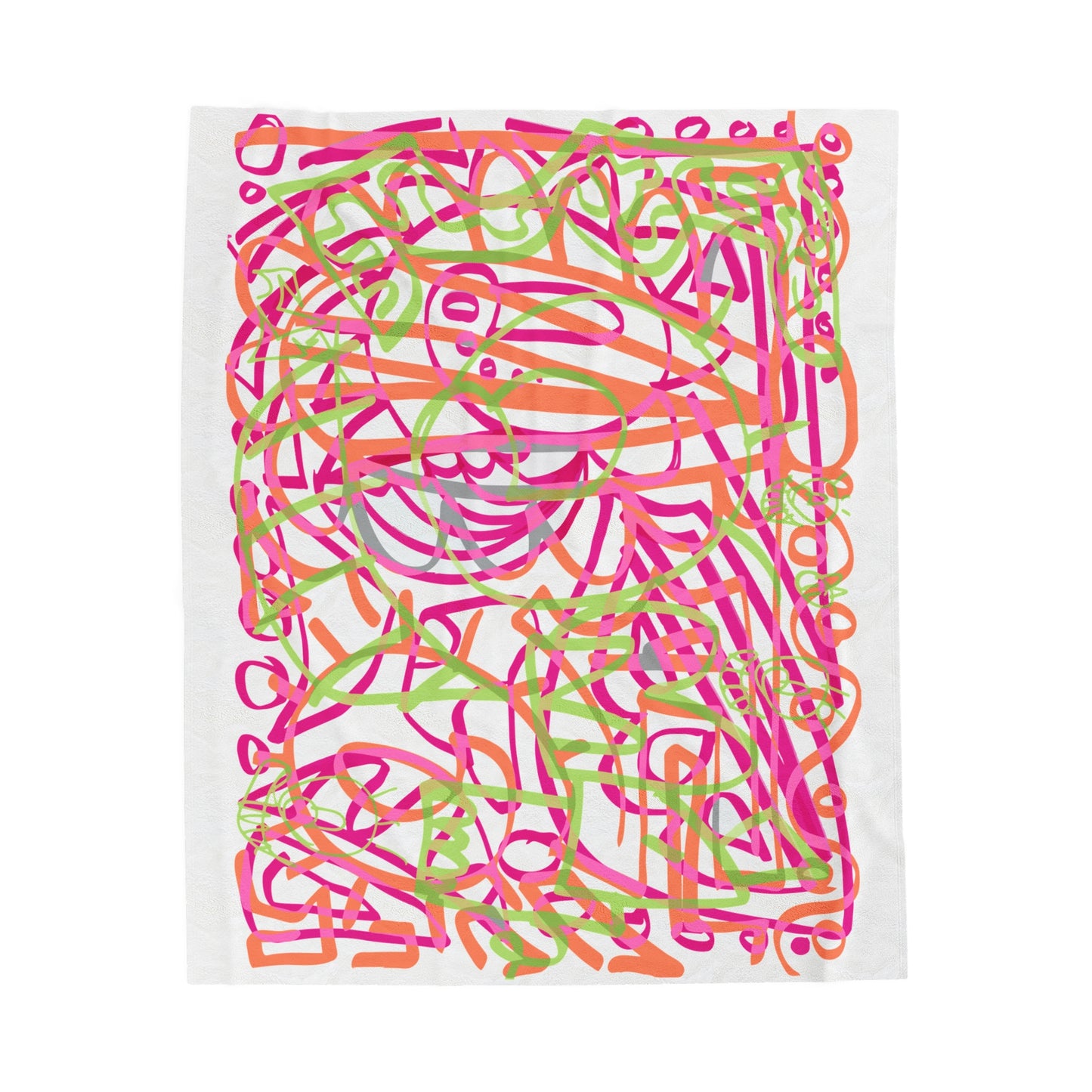 Marker Scribble Velveteen Plush Blanket