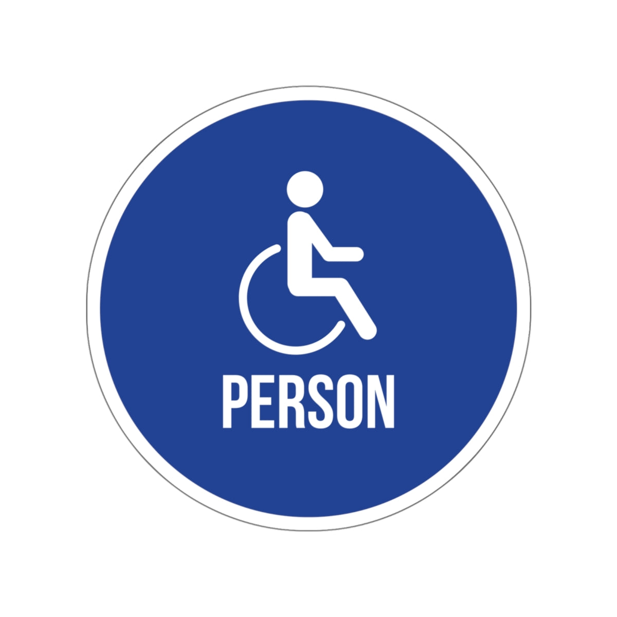 Wheelchair Person Blue Circle Sticker