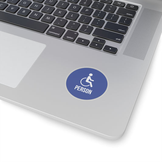 Wheelchair Person Blue Circle Sticker