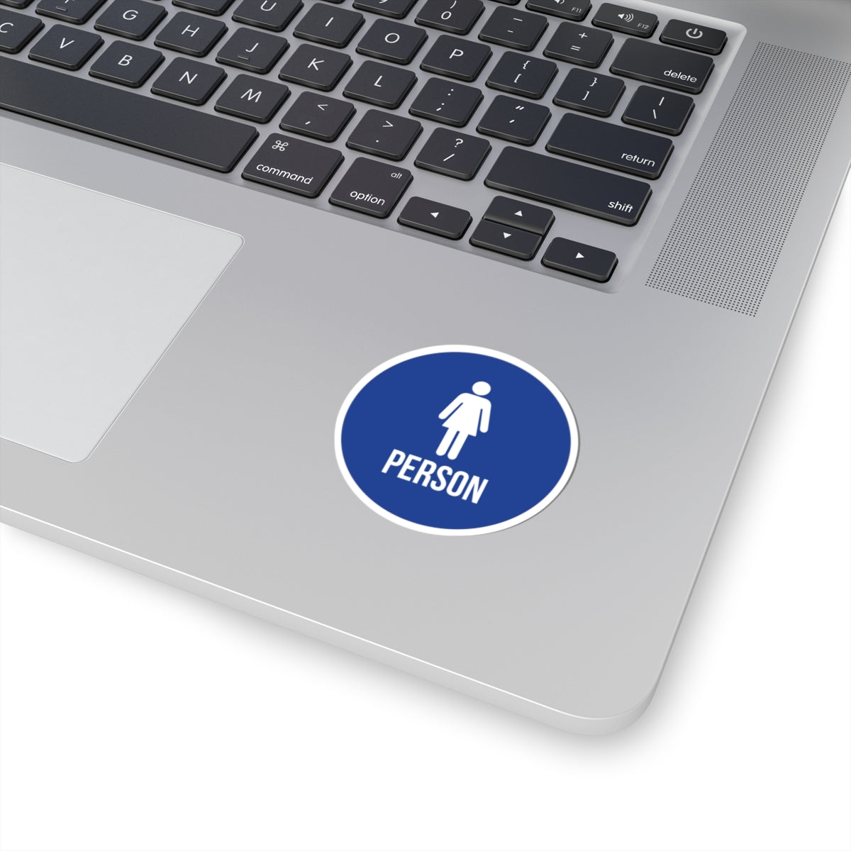 Skirt Person Blue Circle Sticker