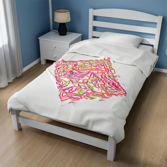 Marker Scribble Velveteen Plush Blanket