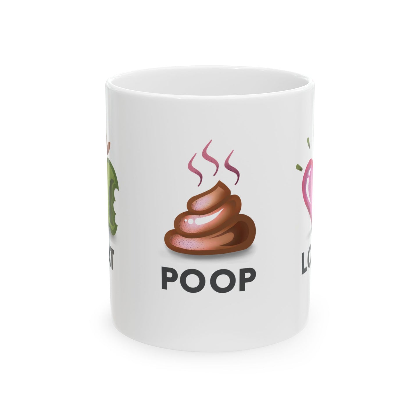 Eat Poop Love Inspirational Quote Ceramic Mug, (11oz, 15oz)