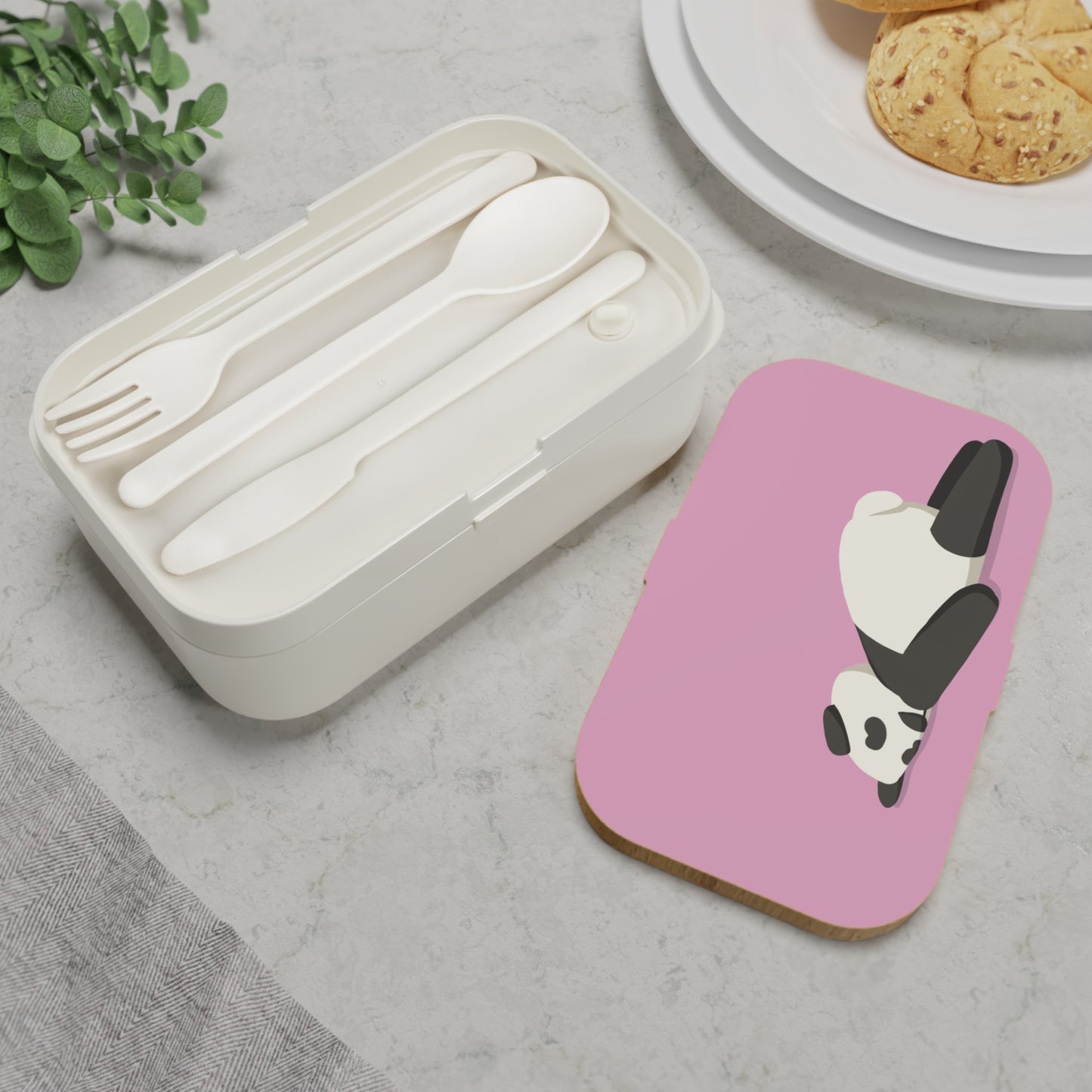 Tired Panda Pink Bento Lunch Box