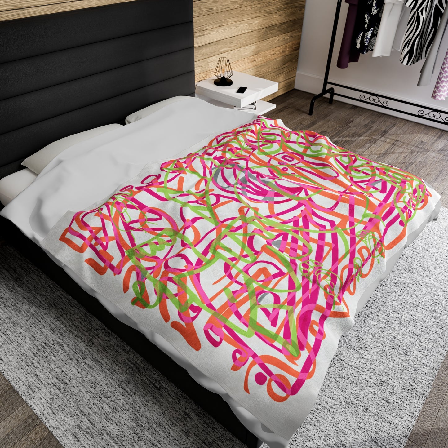 Marker Scribble Velveteen Plush Blanket