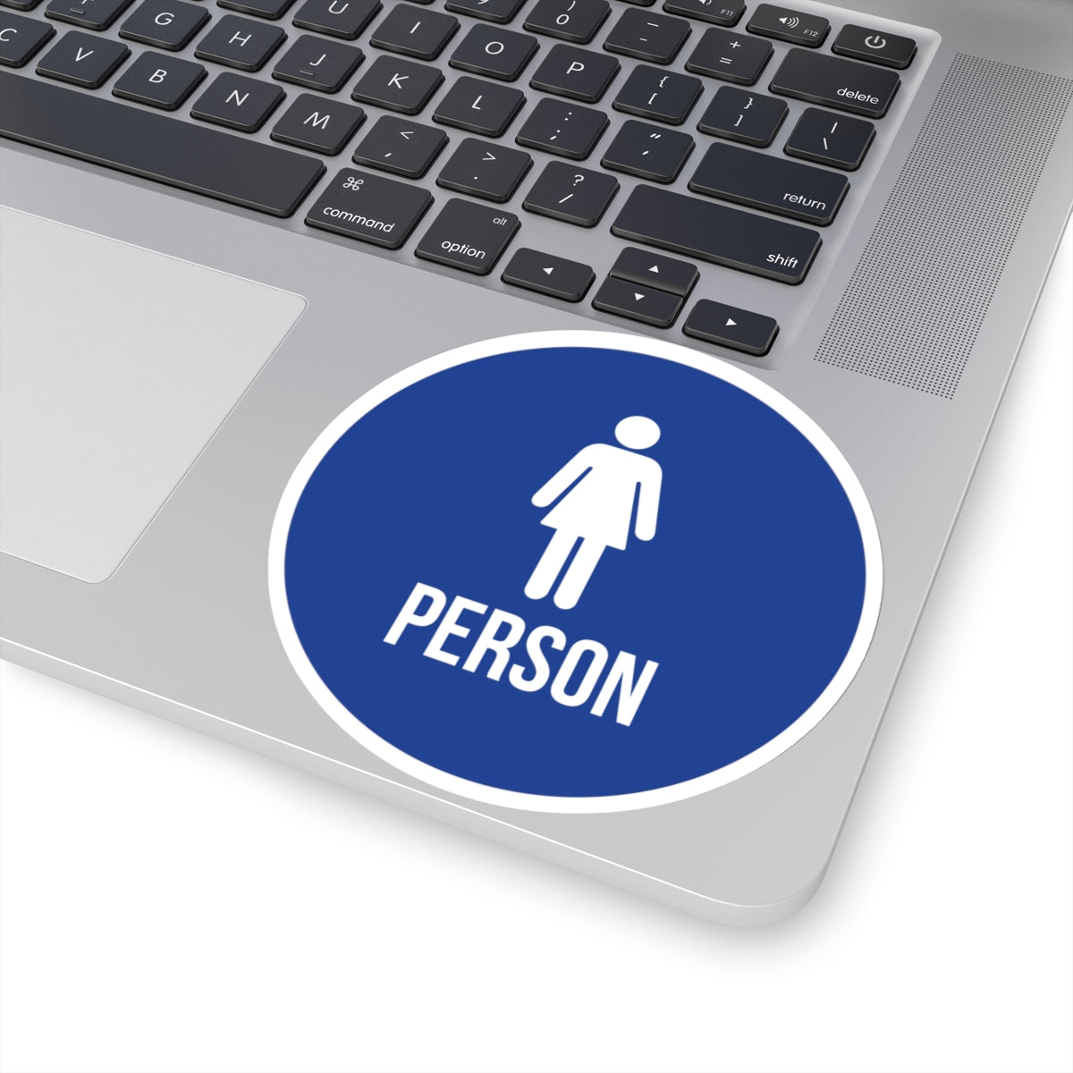 Skirt Person Blue Circle Sticker