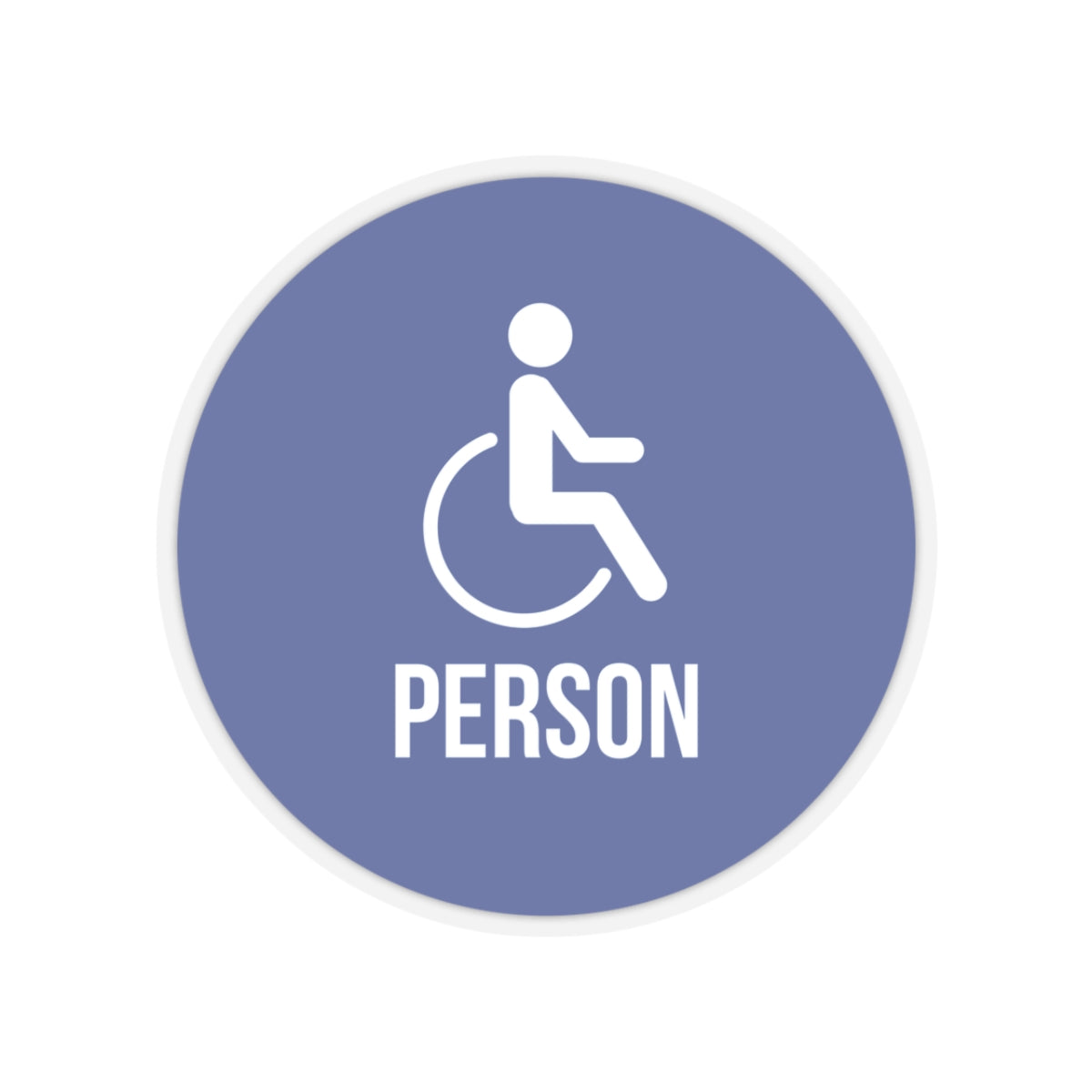 Wheelchair Person Blue Circle Sticker