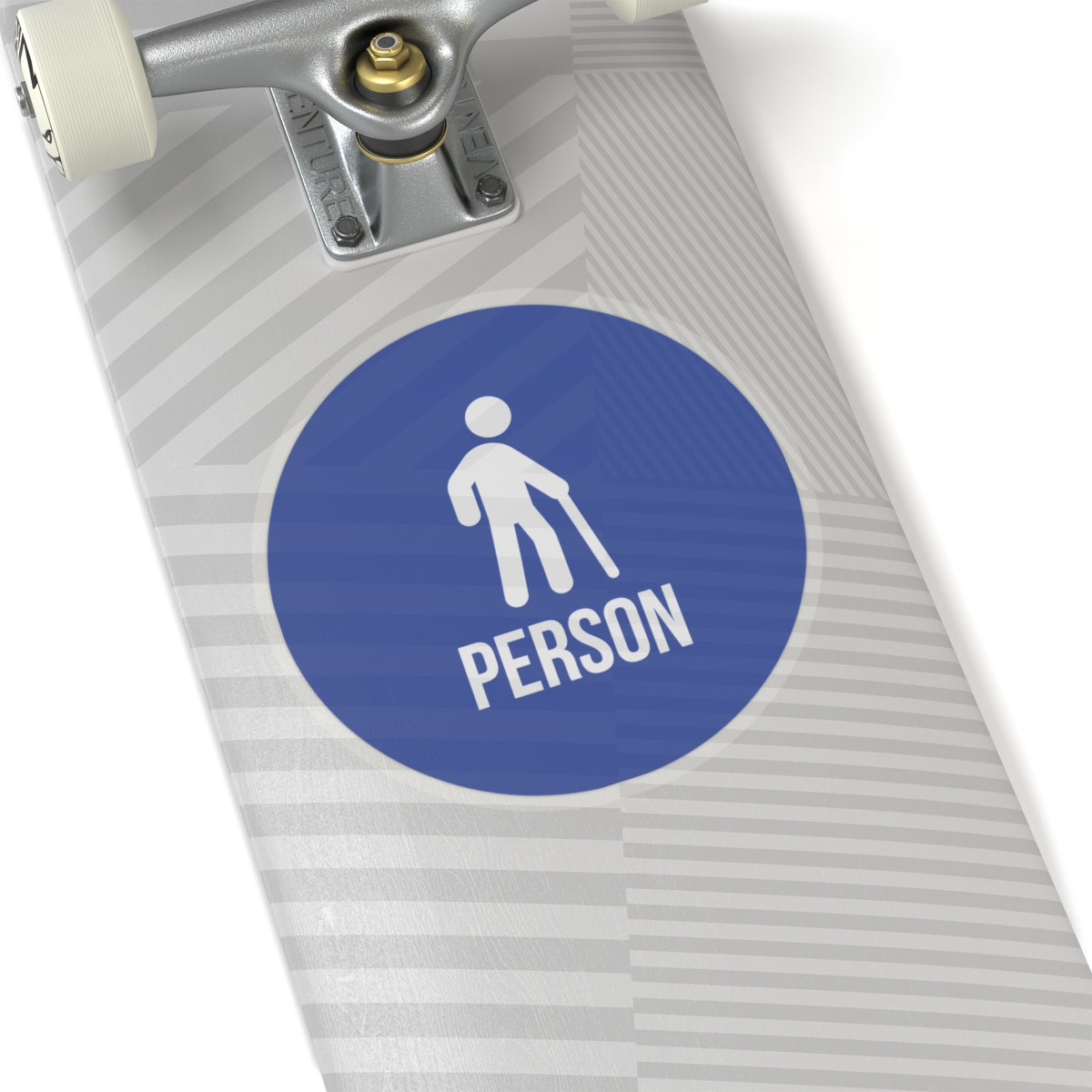 Cane Person Blue Circle Sticker