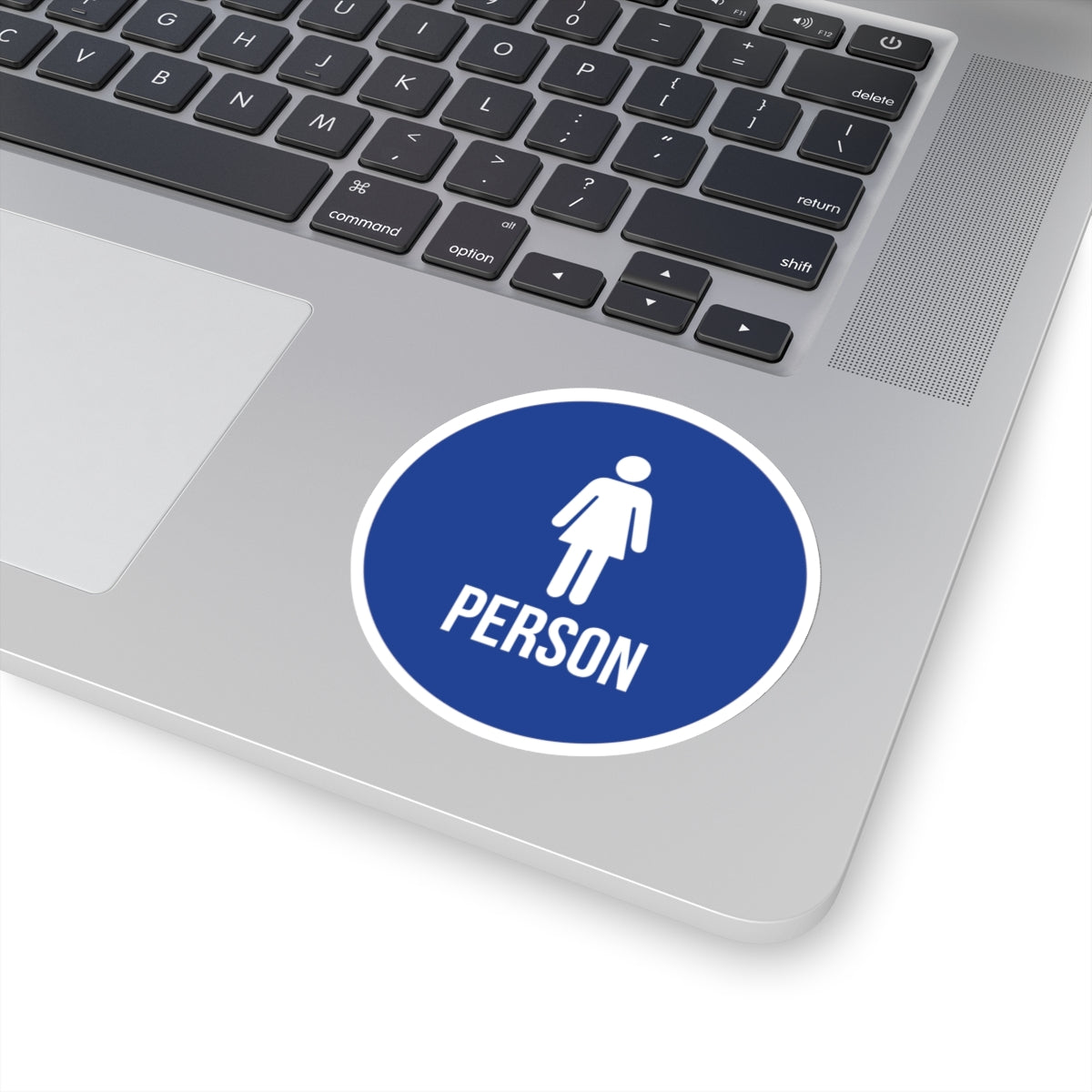 Skirt Person Blue Circle Sticker