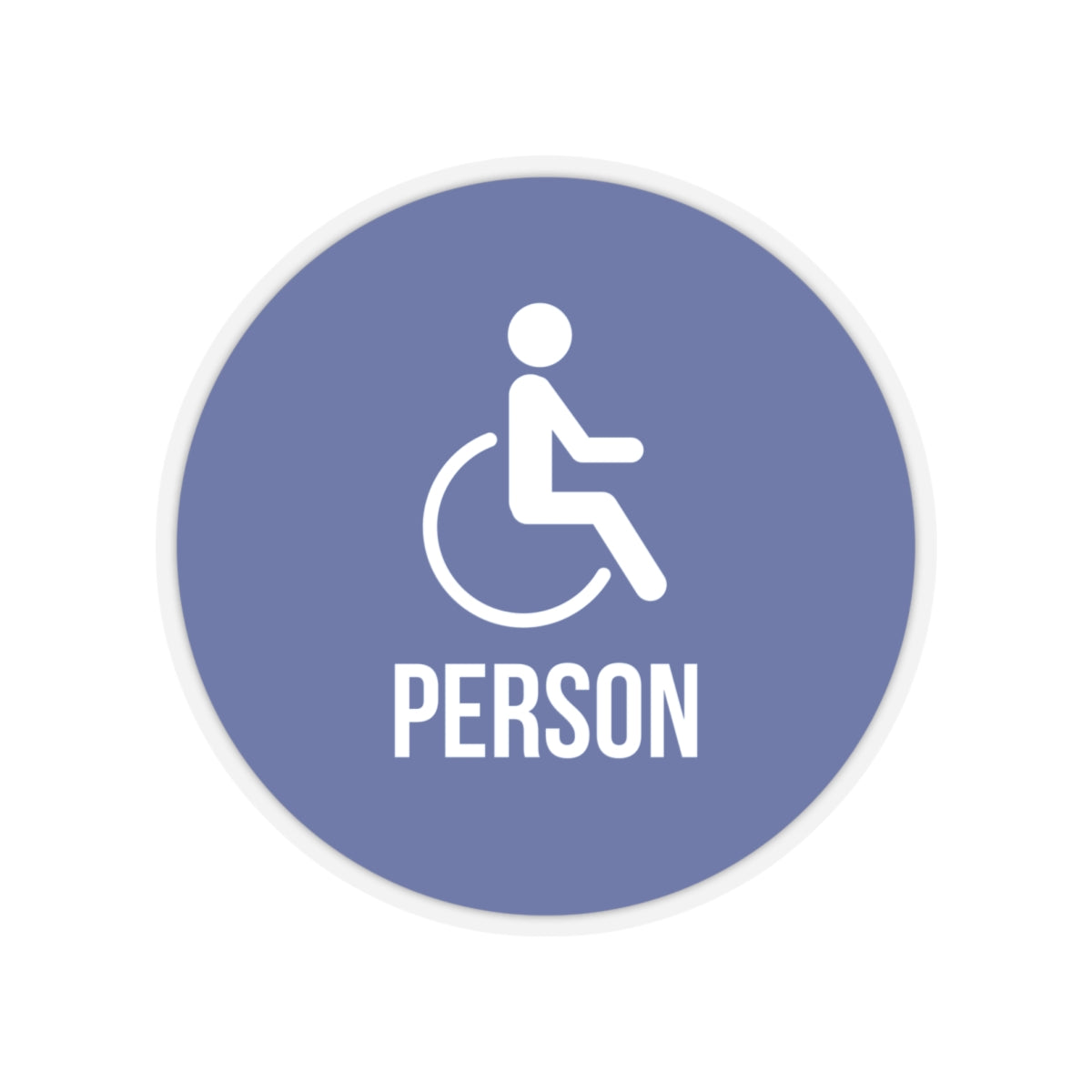 Wheelchair Person Blue Circle Sticker