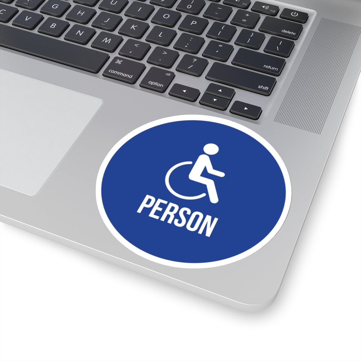 Wheelchair Person Blue Circle Sticker