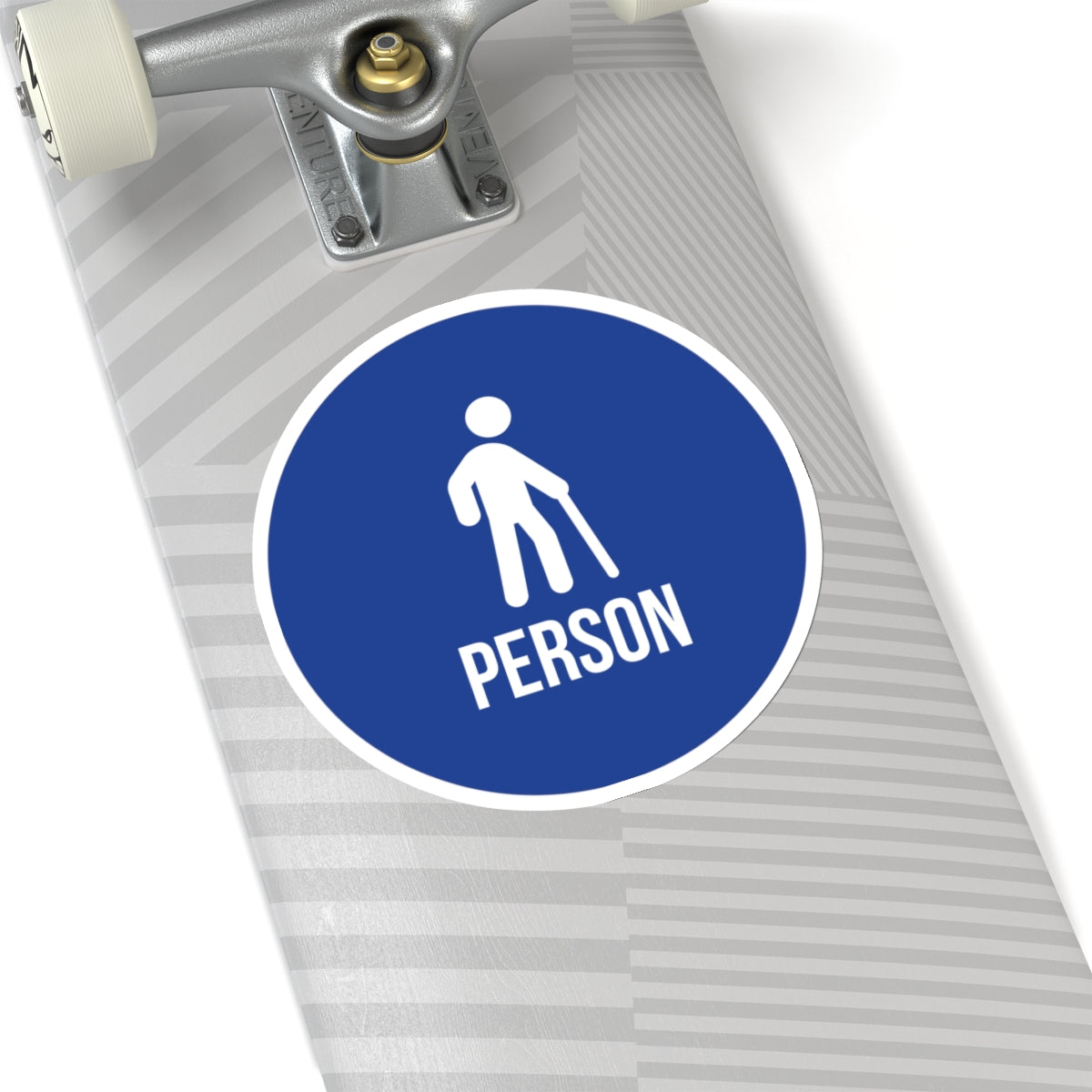 Cane Person Blue Circle Sticker