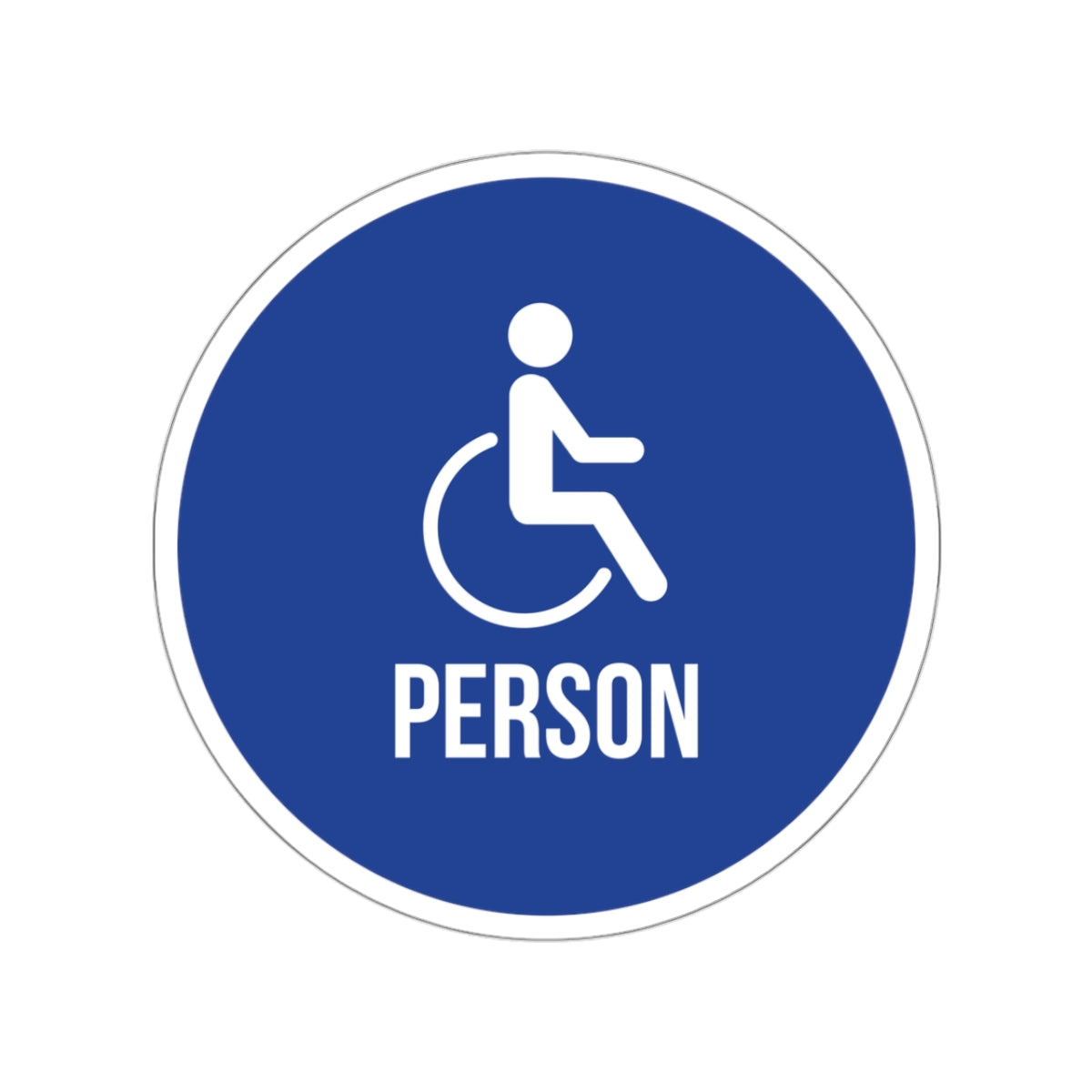 Wheelchair Person Blue Circle Sticker