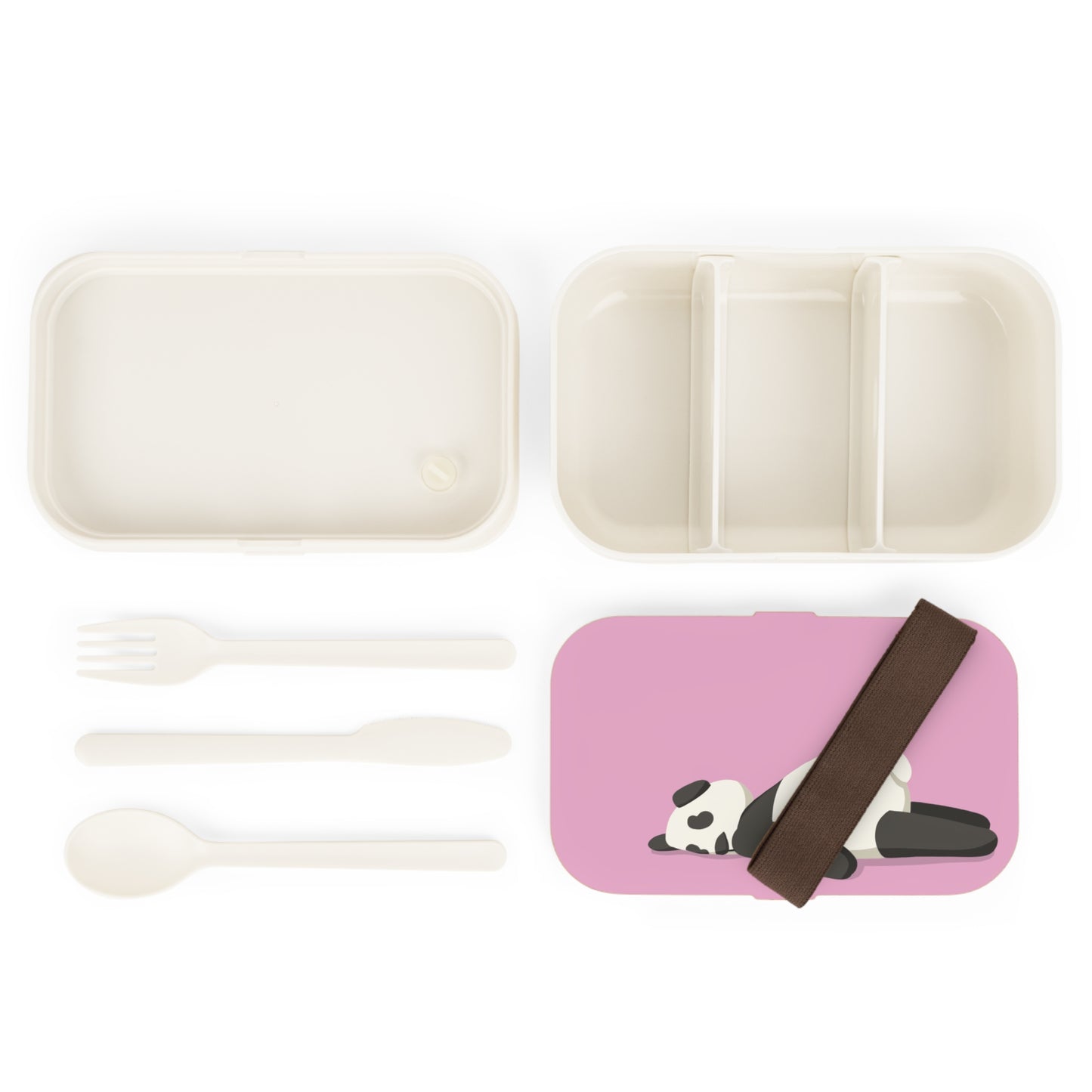 Tired Panda Pink Bento Lunch Box