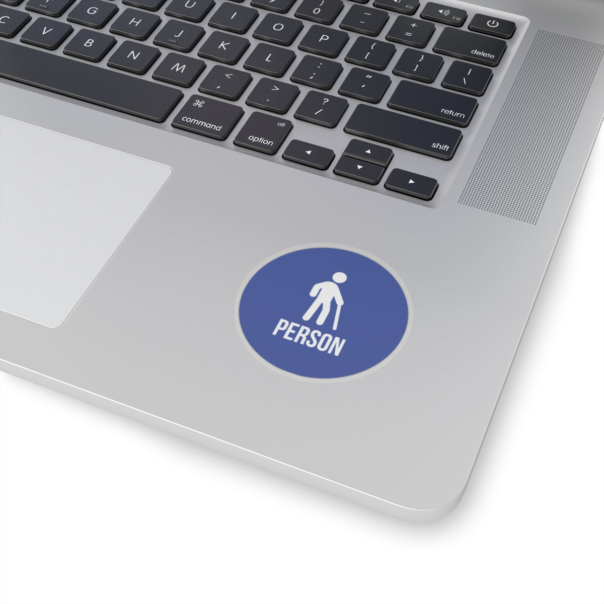 Cane Person Blue Circle Sticker