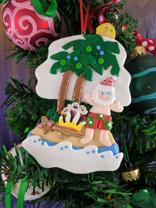 Cannibal Santa Beach Christmas Ornament