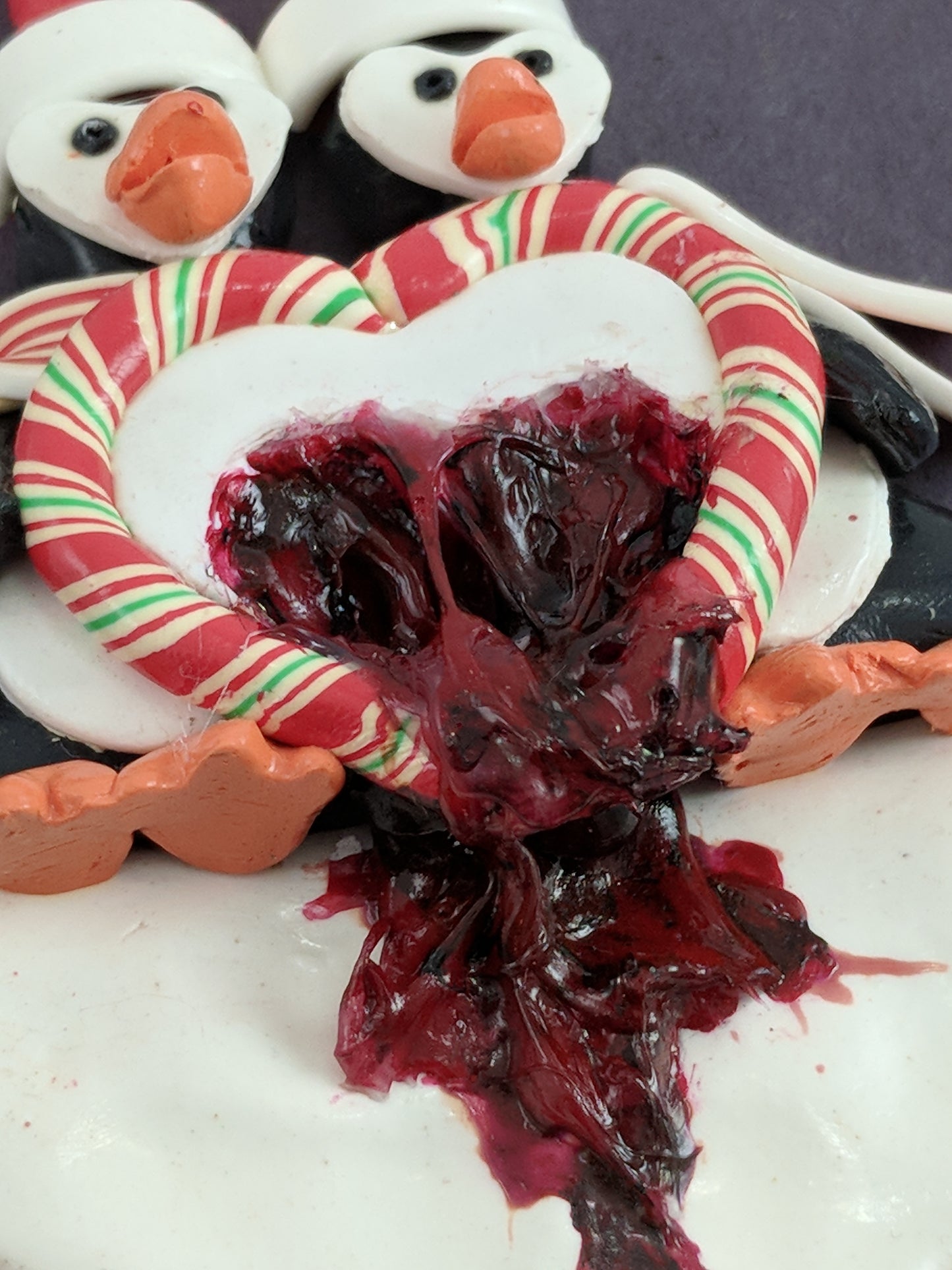 Bleeding Hearts Penguin Couple Christmas Ornament