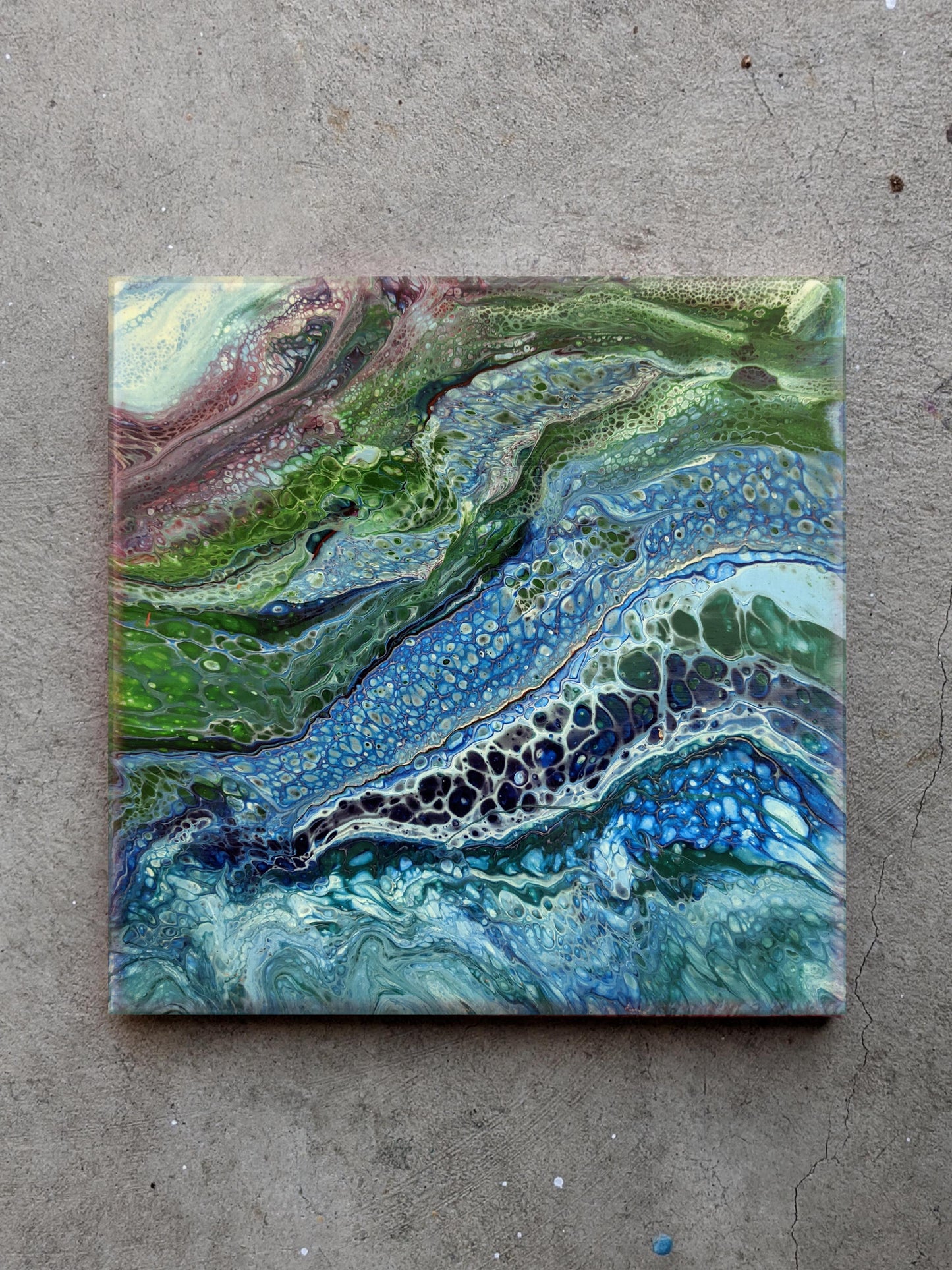 "Splash" Original Artwork on Canvas 12 x 12 in.